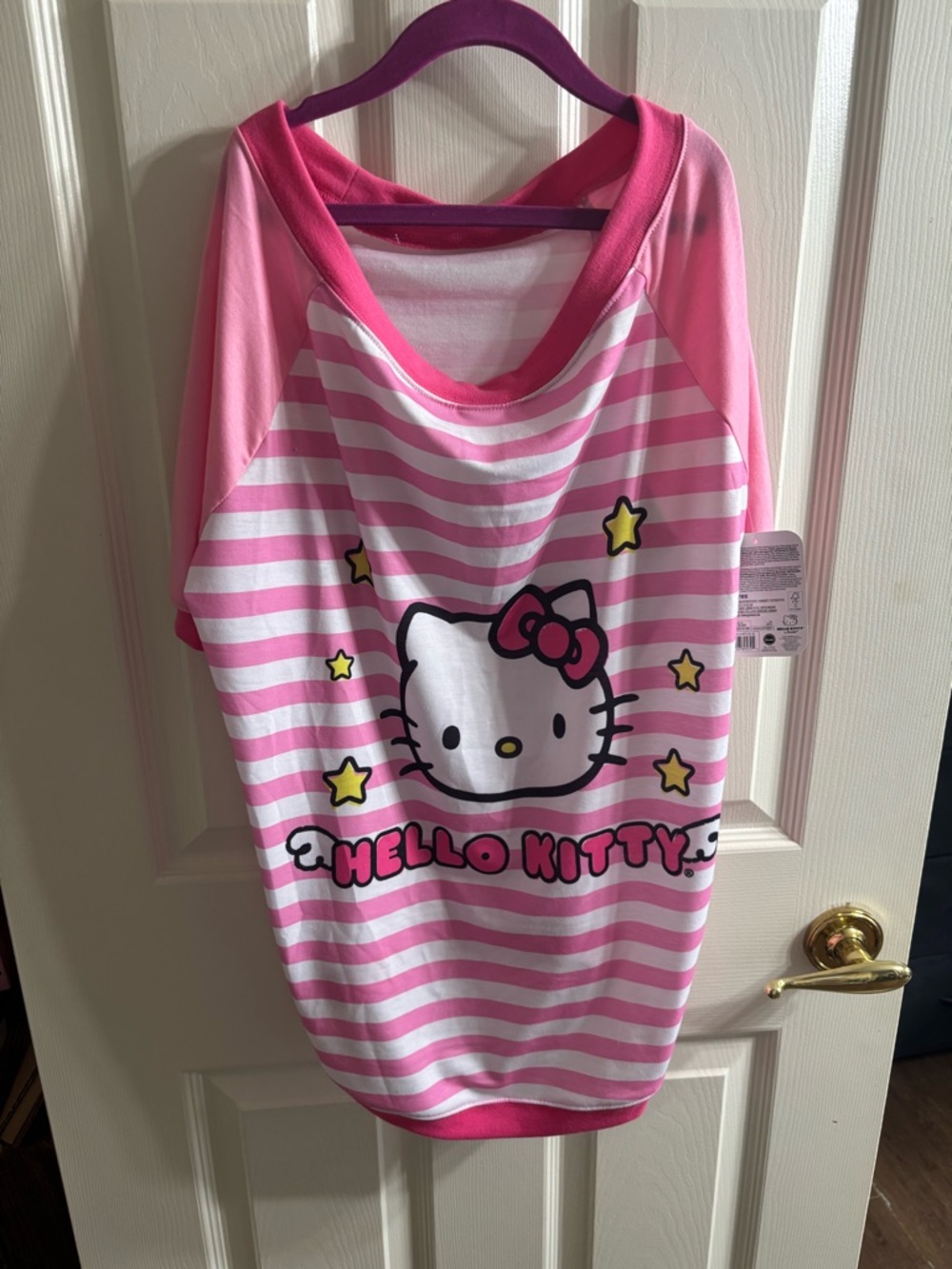 Sanrio Hello Kitty Pink Striped Dog Top